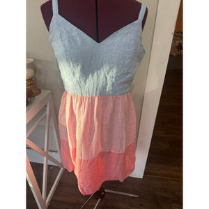 Cynthia Rowley Linen Colorblock Dress 8